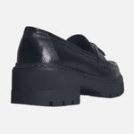 Mocasin tractorado halia de cuero para mujer - Negro