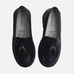 Mocasin tractorado halia de cuero para mujer - Negro