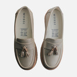 Mocasin tractorado halia de cuero para mujer - Oro