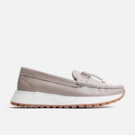 Mocasin plataforma mistral de cuero para mujer - Beige