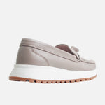 Mocasin plataforma mistral de cuero para mujer - Beige