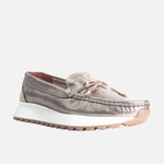 Mocasin plataforma mistral de cuero para mujer - Bronce