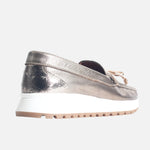 Mocasin plataforma mistral de cuero para mujer - Bronce