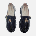 Mocasin tractorado amalia de sintético para mujer - Negro