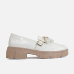 Mocasin tractorado amalia de sintético para mujer - Hueso