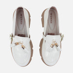 Mocasin tractorado amalia de sintético para mujer - Hueso