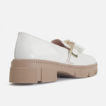 Mocasin tractorado amalia de sintético para mujer - Hueso