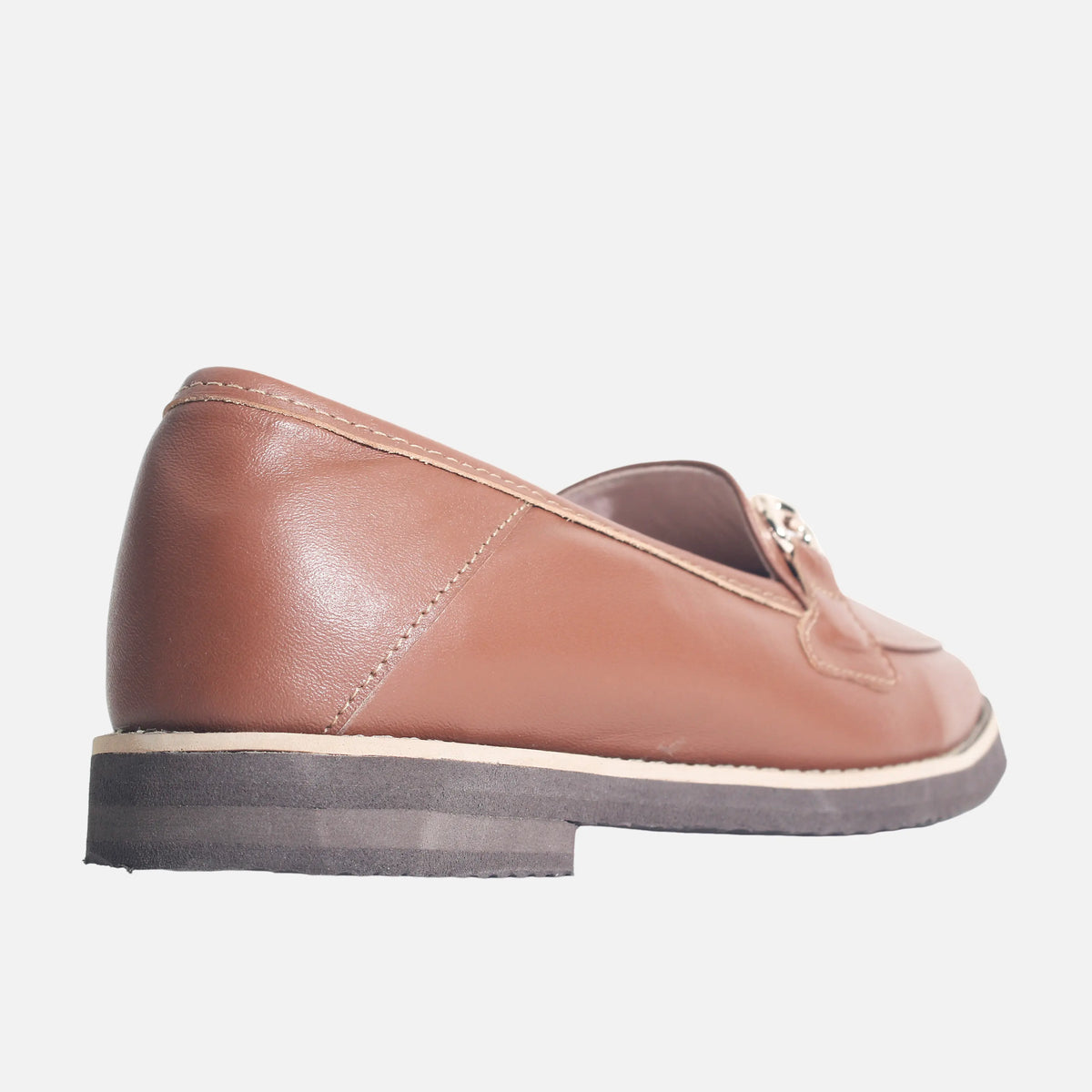 Mocasin plano irene de cuero para mujer - Miel