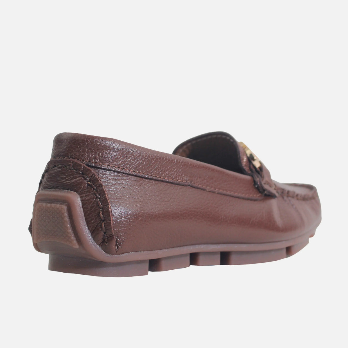 Mocasin plano miley de cuero para mujer - Café