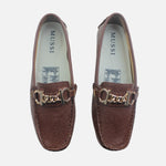 Mocasin plano miley de cuero para mujer - Café