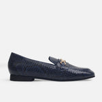Mocasin plano vittoria de cuero para mujer - Azul
