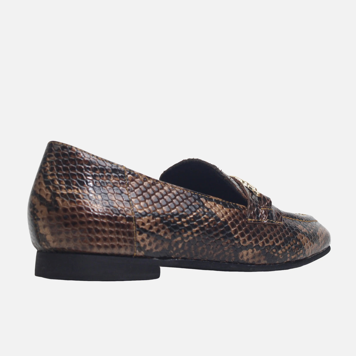 Mocasin plano vittoria de cuero para mujer - Café