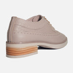 Oxford tacon kiran de cuero para mujer - Taupe