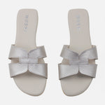 Sandalia plana lyon de cuero para mujer - Oro