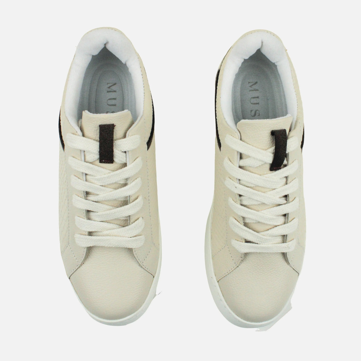 Tenis namibia de cuero para mujer - Hueso