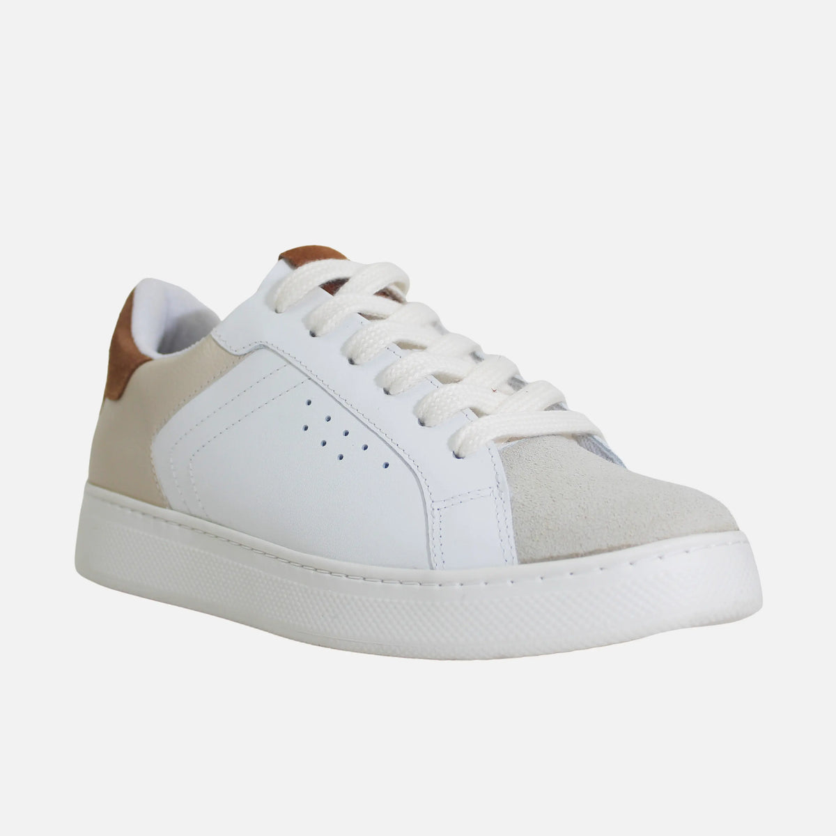Tenis mozambique de cuero para mujer - Beige