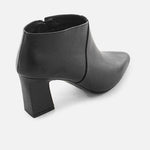 Botin tacon laos de cuero para mujer - Negro