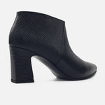 Botin tacon laos de cuero para mujer - Negro