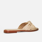 Sandalia plana silvana de cuero para mujer - Oro