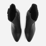 Botin tacon cintia de cuero para mujer - Negro