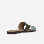 Sandalia plana tranquilidad de cuero para mujer - Menta