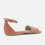 Sandalia plana celeste de sintético para mujer - Almendra