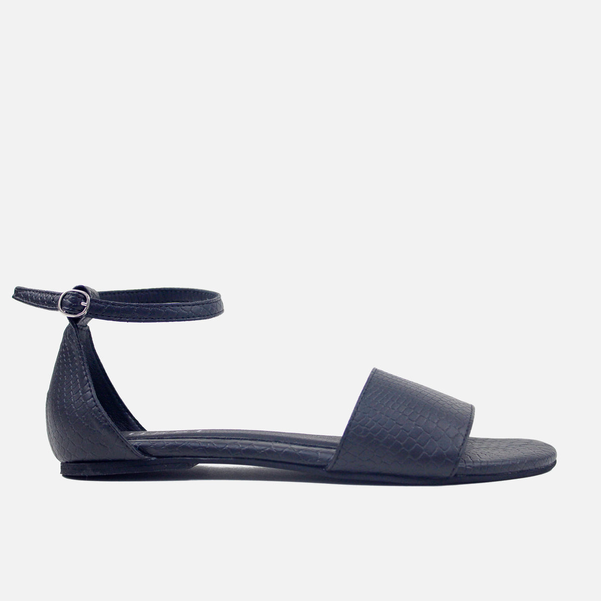 Sandalia plana celeste de sintético para mujer - Negro