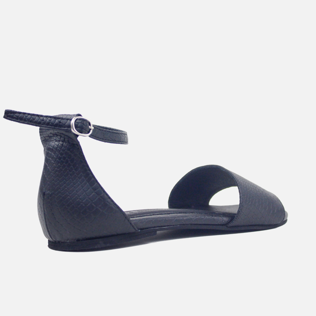 Sandalia plana celeste de sintético para mujer - Negro
