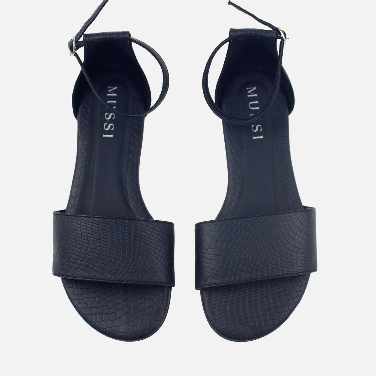 Sandalia plana celeste de sintético para mujer - Negro