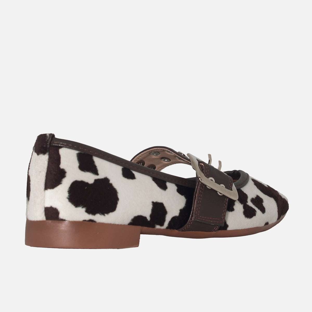 Baleta plana atena de textil para mujer - Café