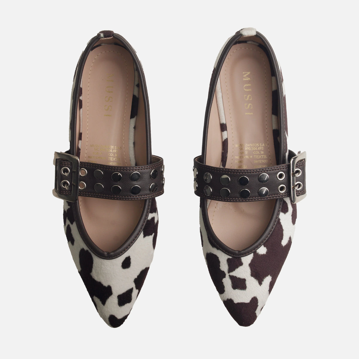 Baleta plana atena de textil para mujer - Café