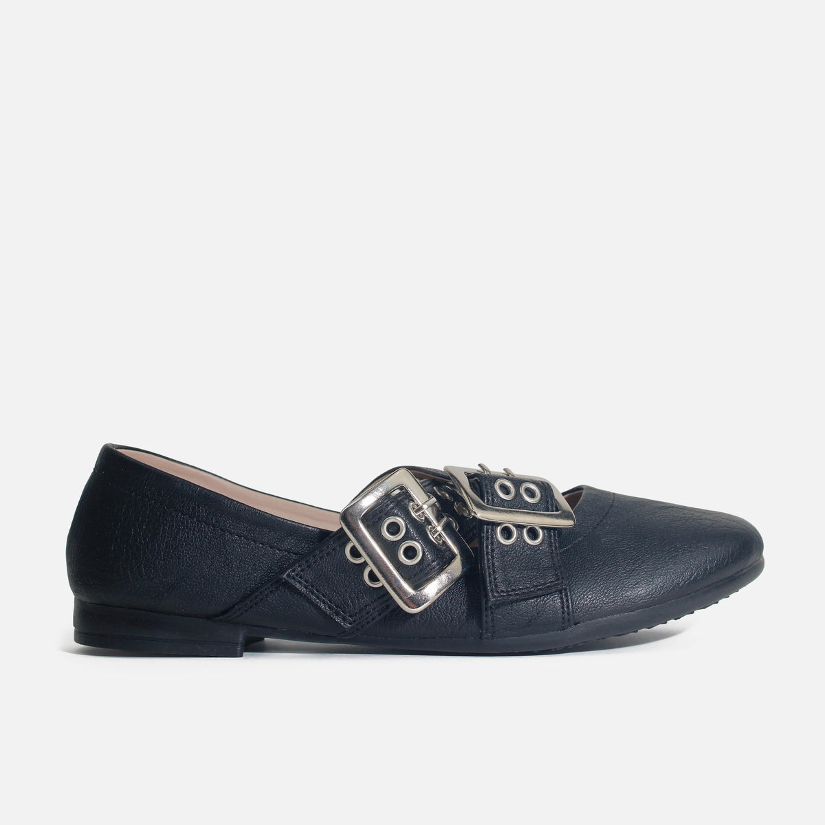 Baleta plana camelia de sintético para mujer - Negro