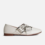 Baleta plana camelia de sintético para mujer - Hueso