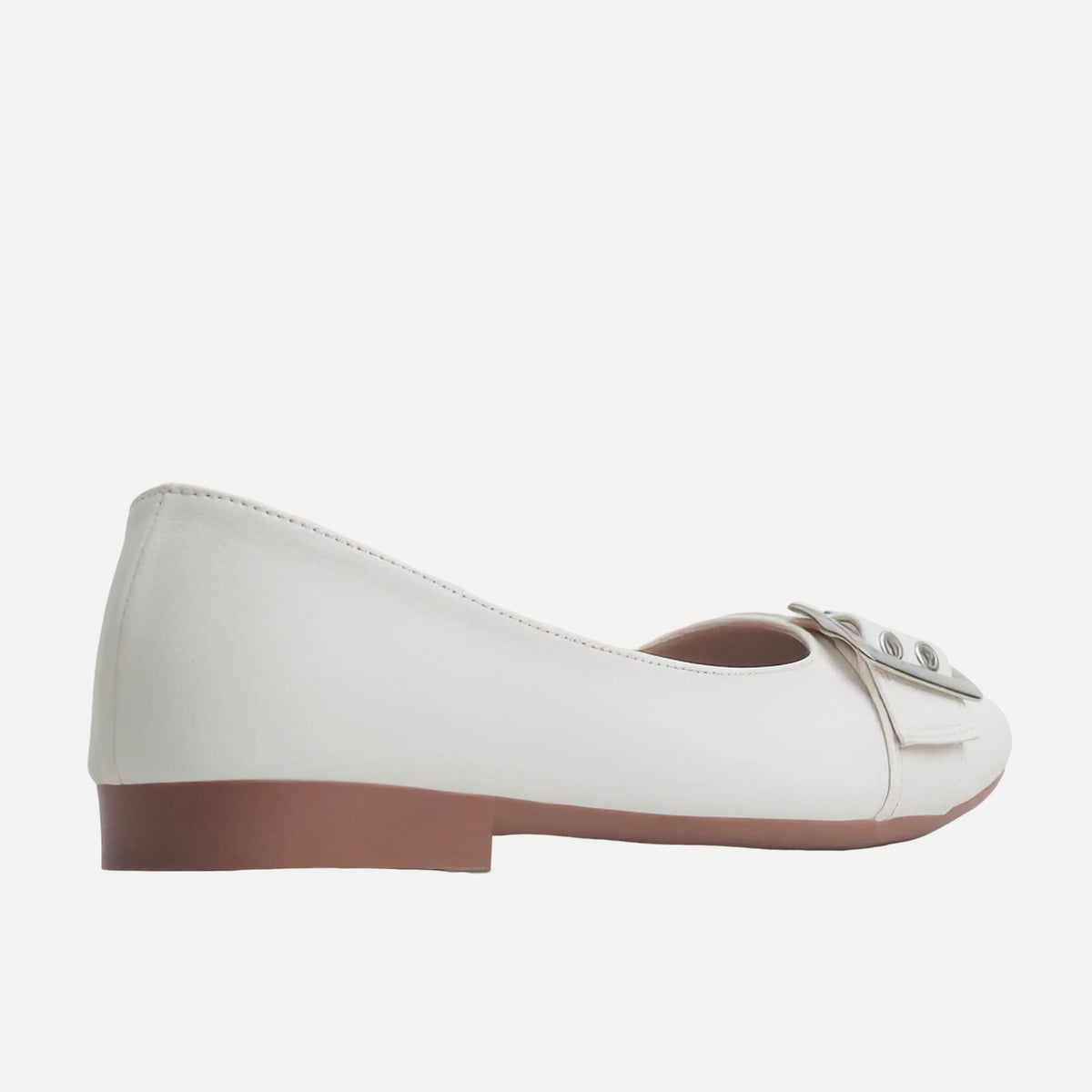 Baleta plana phyllis de sintético para mujer - Hueso