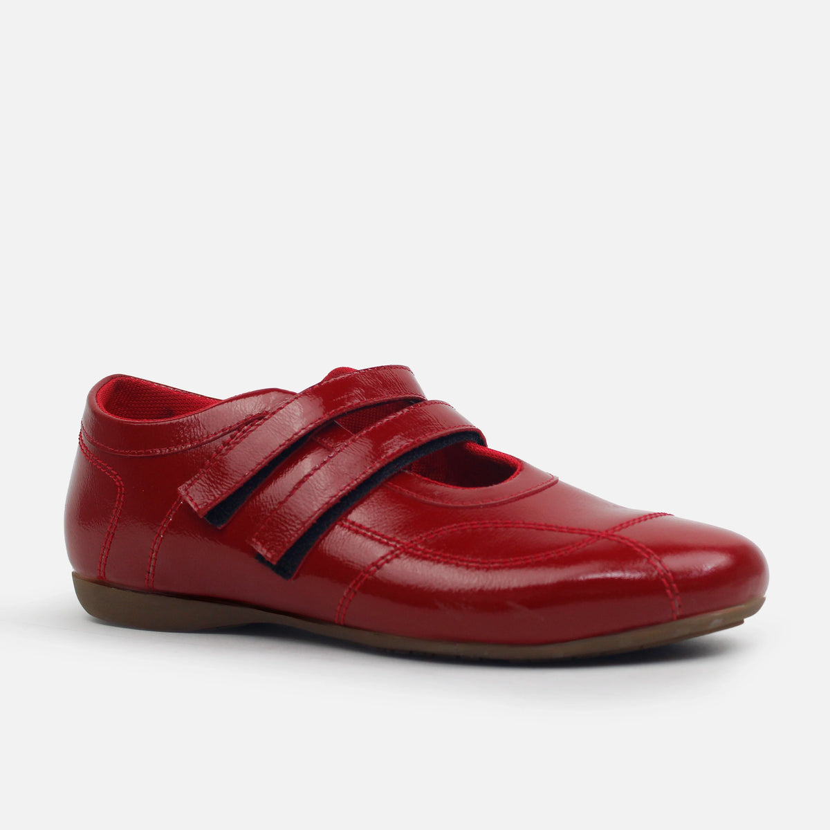 Baleta plana zeferina de cuero para mujer - Rojo