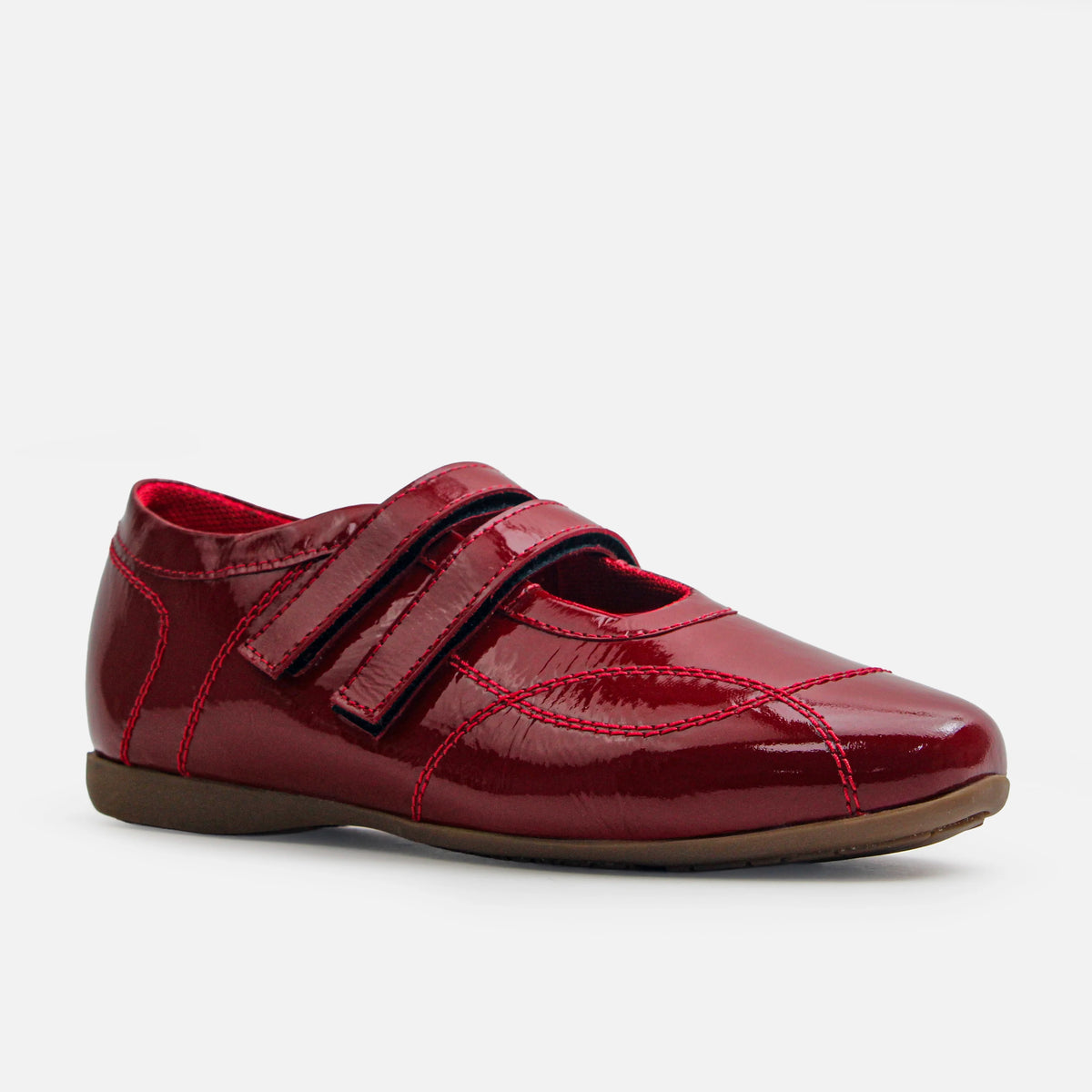 Baleta plana astra de cuero para mujer - Rojo
