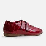 Baleta plana astra de cuero para mujer - Rojo