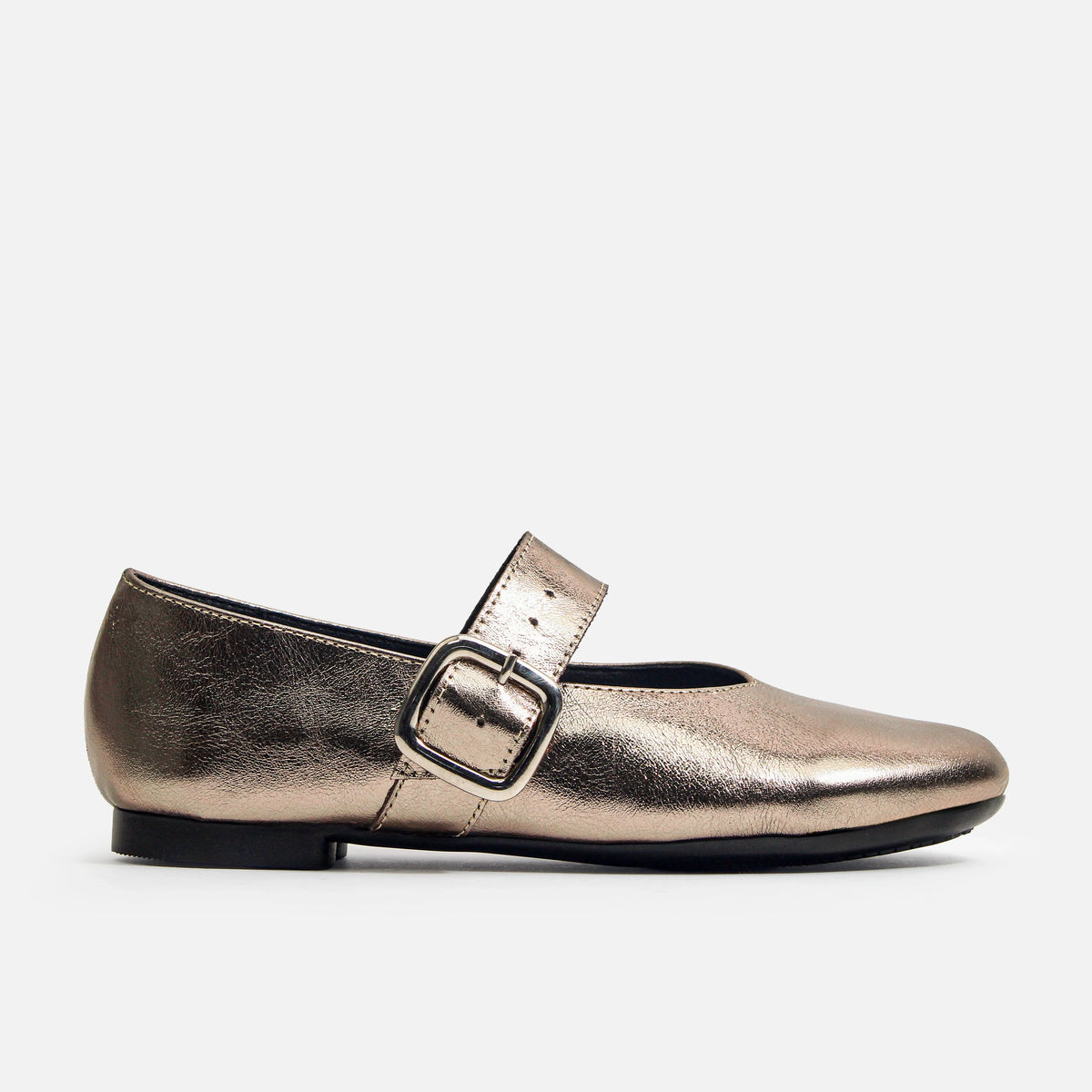 Baleta plana elara de cuero para mujer - Bronce