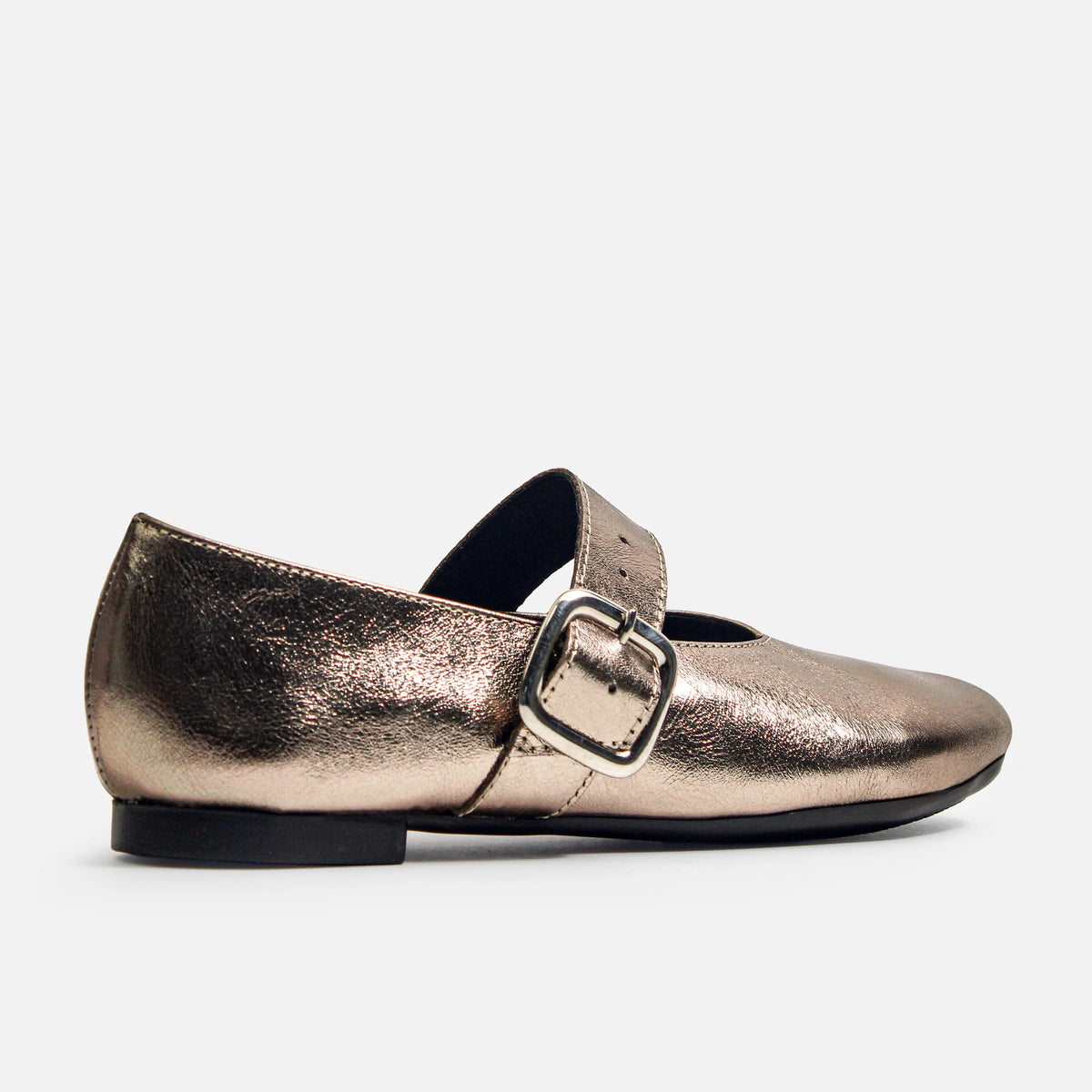 Baleta plana elara de cuero para mujer - Bronce