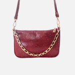 Cartera luisa de cuero para mujer - Vino