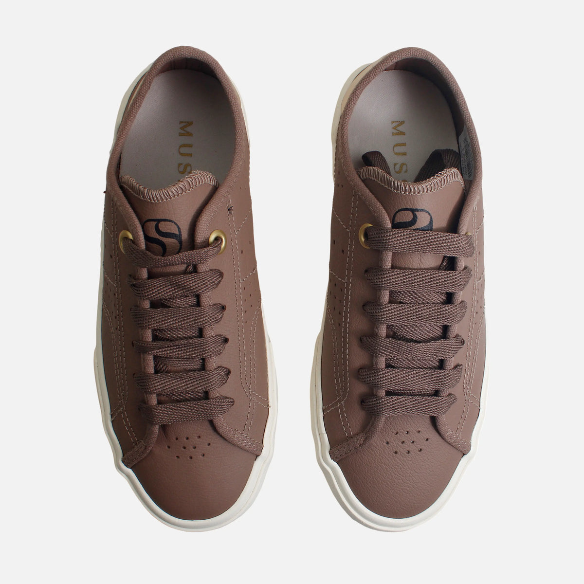 Tenis abigail de cuero para mujer - Miel