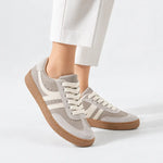 Tenis hoshi de cuero para mujer - Taupe