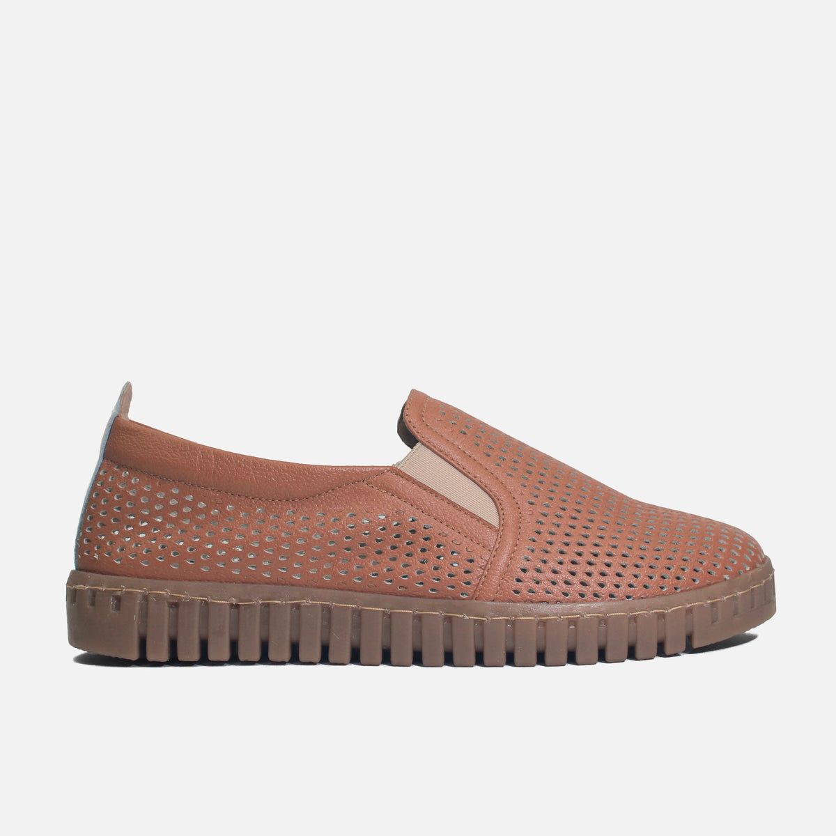 Tenis oria de cuero para mujer - Miel