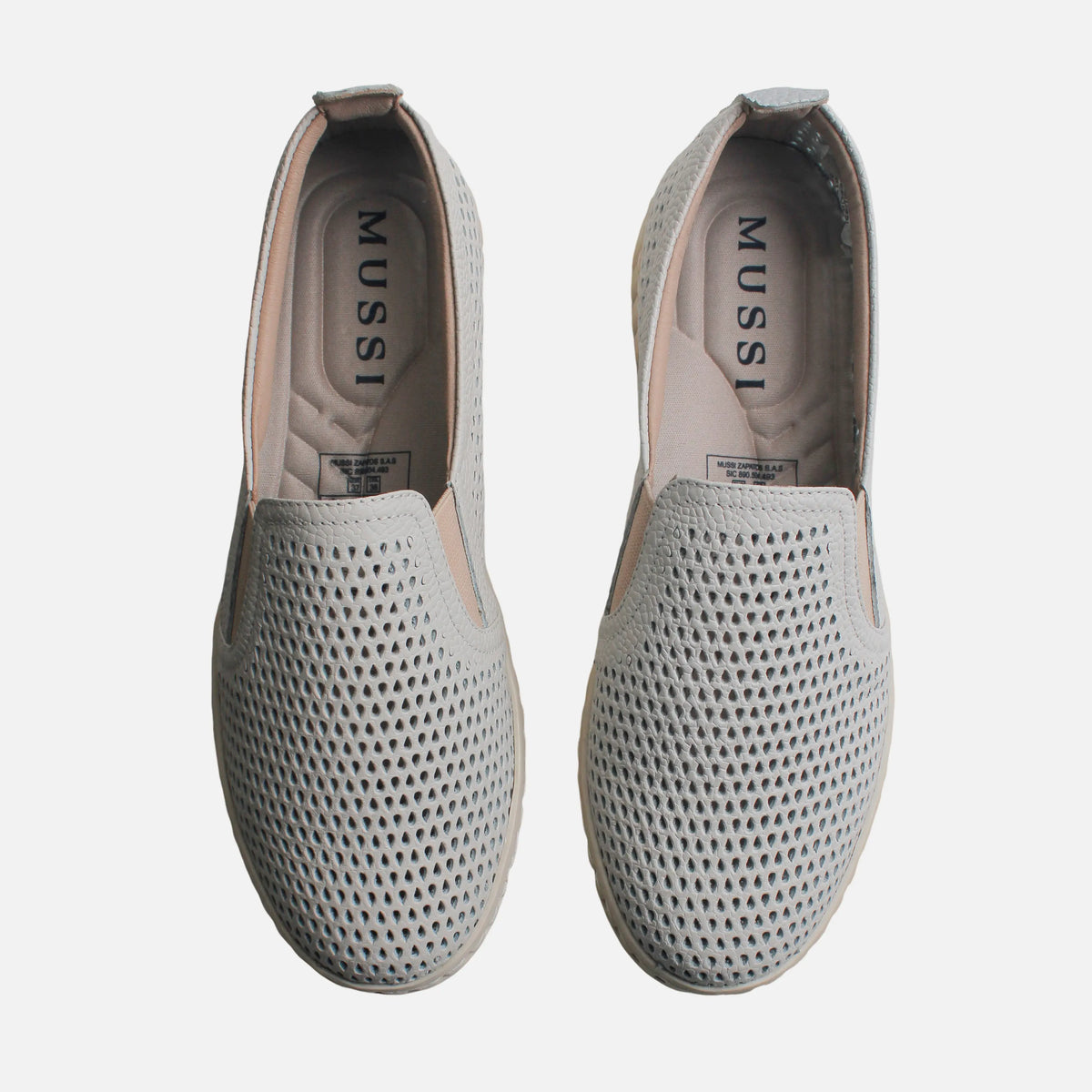 Tenis oria de cuero para mujer - Hueso