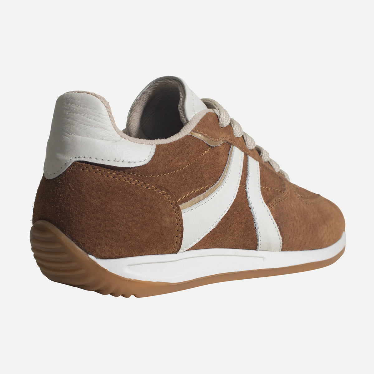 Tenis cloe de cuero para mujer - Miel