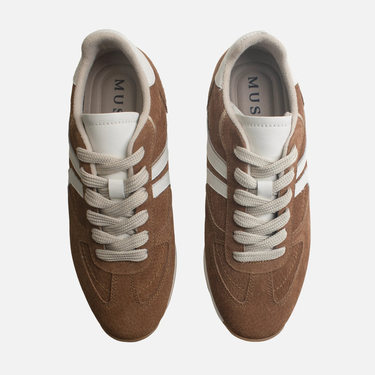 Tenis cloe de cuero para mujer - Miel