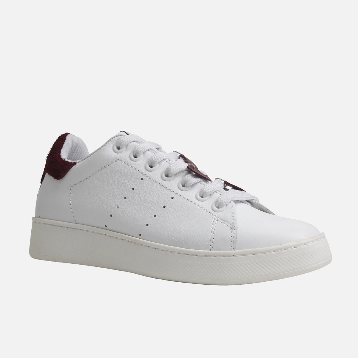 Tenis hares de cuero para mujer - Vino