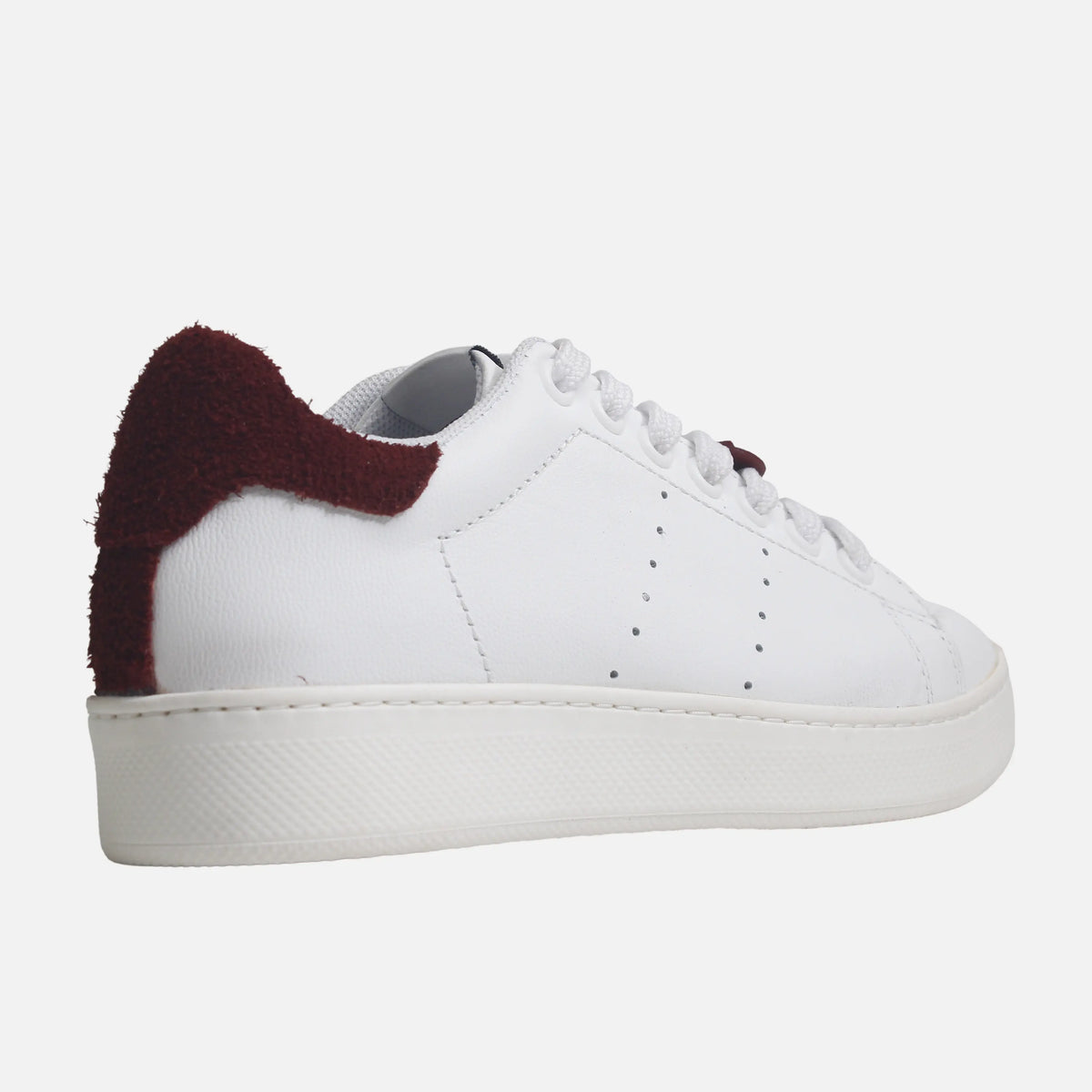 Tenis hares de cuero para mujer - Vino