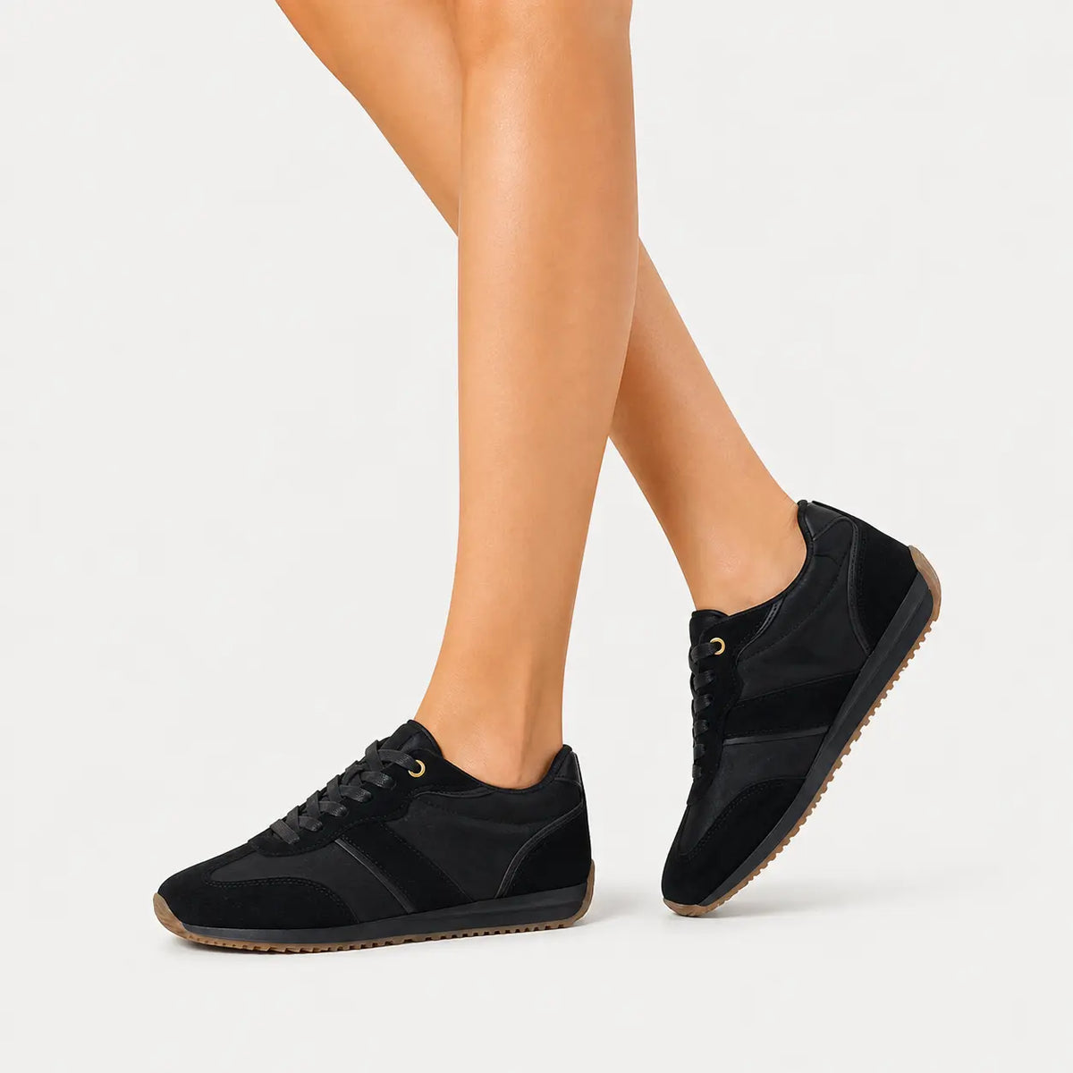 Tenis junet de sintético para mujer - Negro