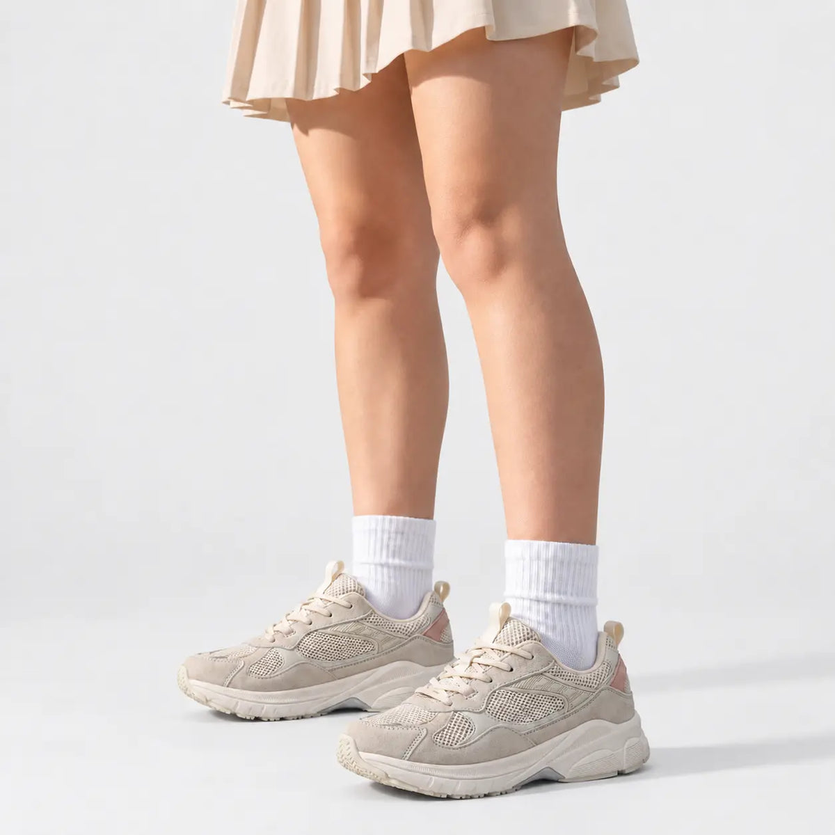 Tenis sprint de cuero para hombre - Beige
